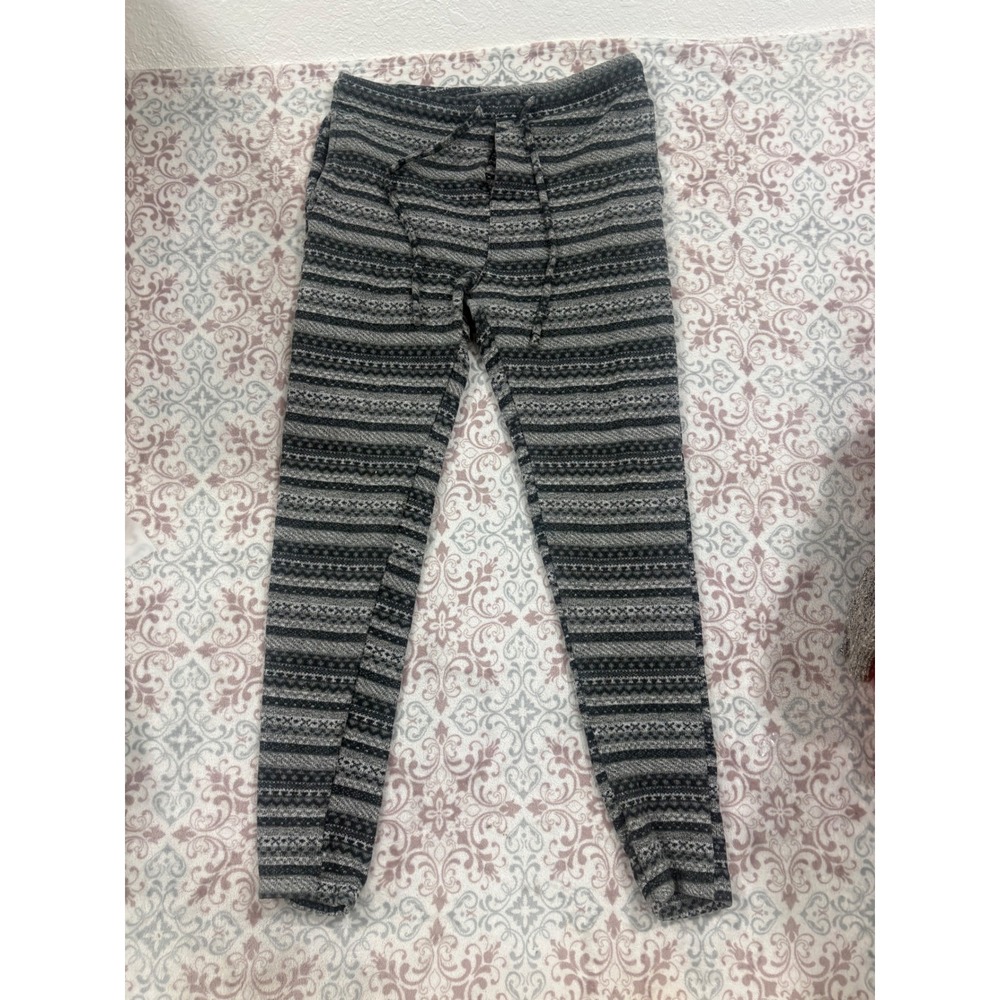 Joe Boxer Mens Gray Black Striped Fair Isle Lounge Pajama Pants Size M